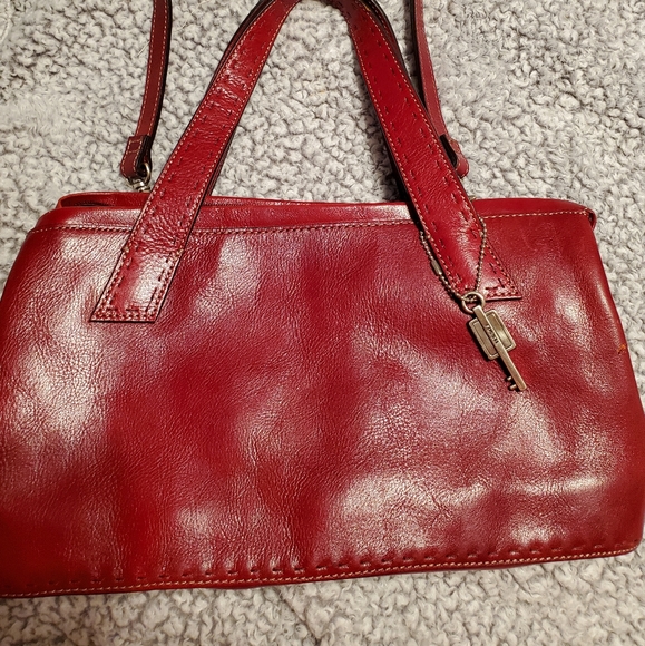 FOSSIL LEATHER HANDBAG - Picture 4 of 10